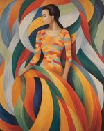 Elegant Woman in Flowing Abstract Dress - Modern Art Painting Elevate Your Space with Trendy Designs