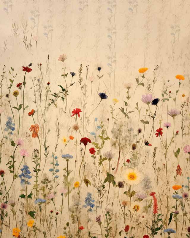 Delicate Wildflower Meadow Painting - Floral Art Print Aesthetic Poster Prints: Elevate Your Space with Trendy Designs
