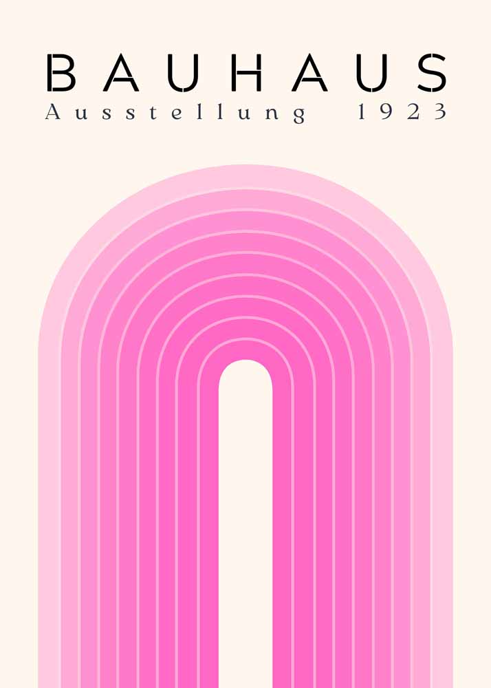 Bauhaus Ausstellung 1923 Pink Gradient Arch Bauhaus Printed Poster