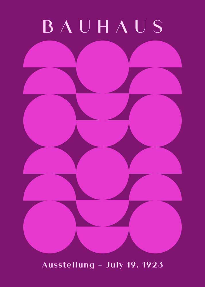 Bauhaus Purple Symmetry Poster - July 19, 1923 Exhibition Art Bauhaus Printed Poster