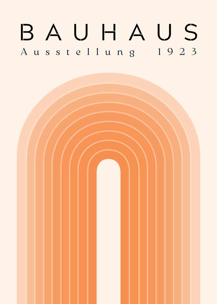 Bauhaus Ausstellung 1923 Poster - Warm Tone Geometric Art Print Bauhaus Printed Poster