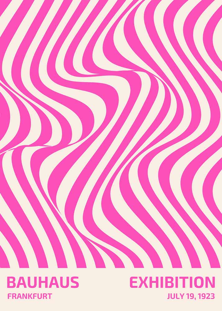 Pink Op Art Bauhaus Exhibition Poster - Frankfurt, July 19, 1923 Bauhaus Printed Poster