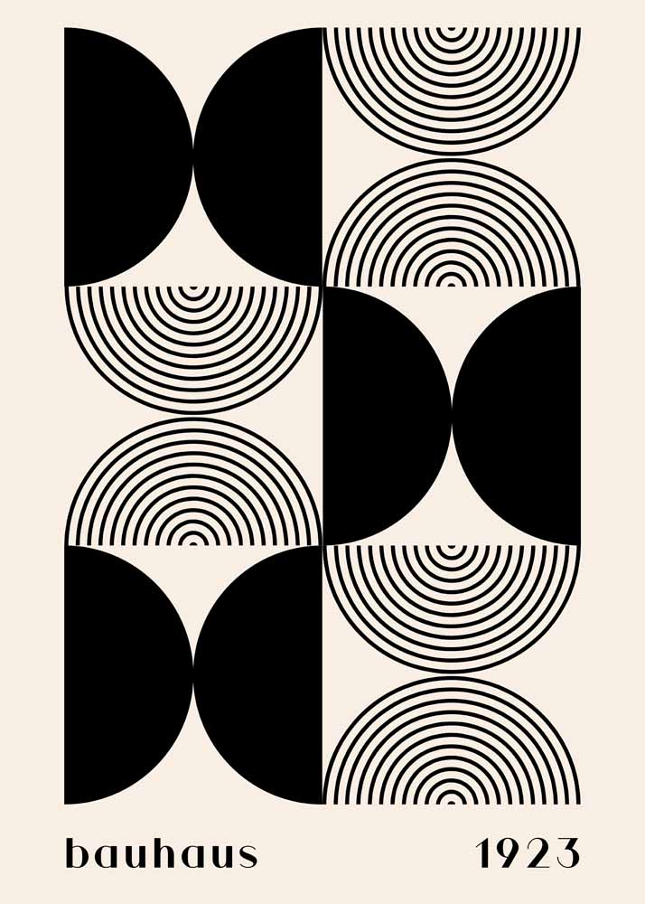 Vintage Bauhaus Poster - Abstract Geometric Art, 1923 Bauhaus Printed Poster