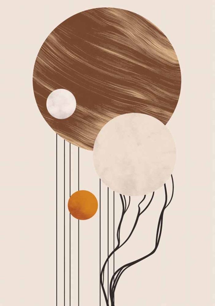 Boho Abstract Print Wall Art Poster - Image 1