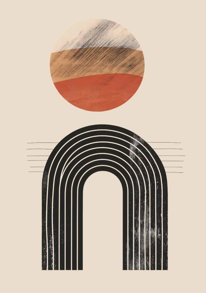Boho Abstract Print Wall Art Poster - Image 1