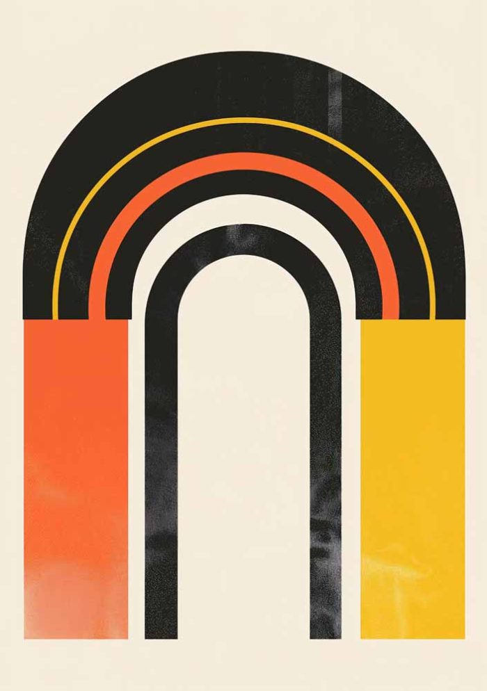 Boho Abstract Print Wall Art Poster - Image 1
