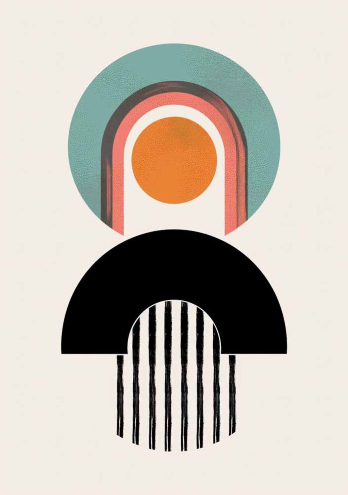 Boho Abstract Print Wall Art Poster - Image 1