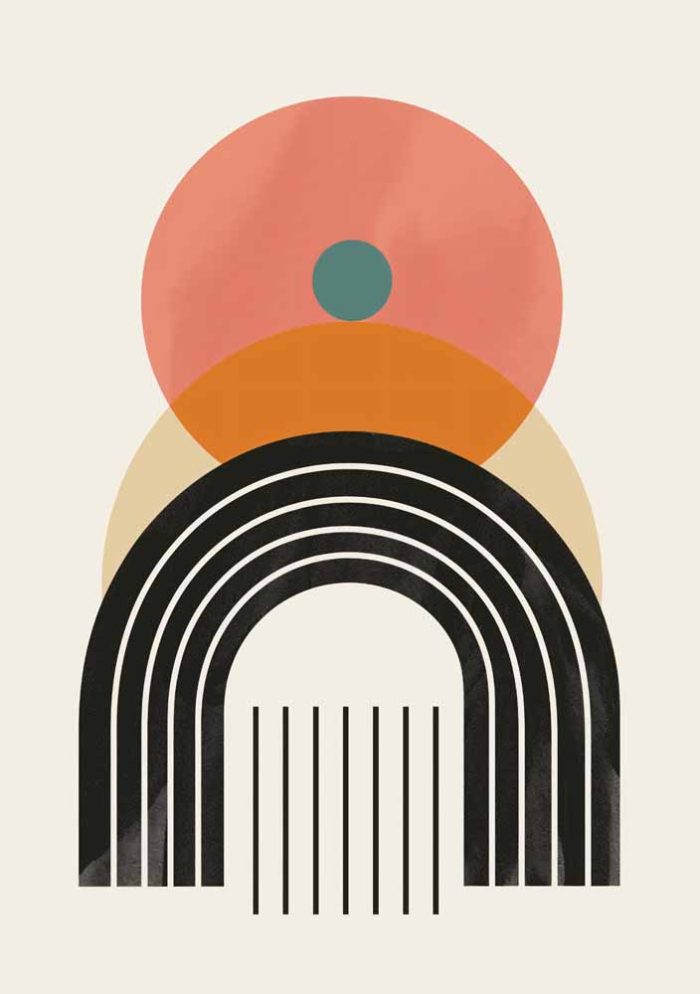 Boho Abstract Print Wall Art Poster - Image 1