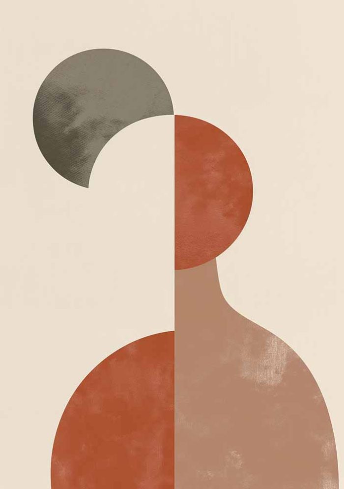 Boho Abstract Print Wall Art Poster - Image 1
