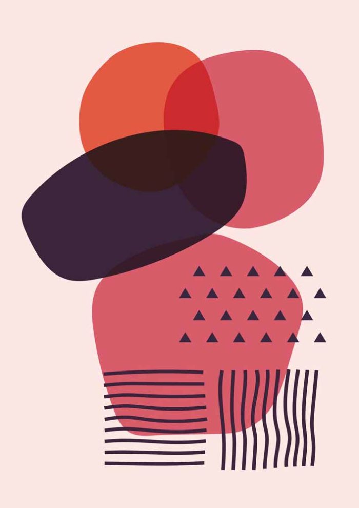 Boho Abstract Print Wall Art Poster - Image 1