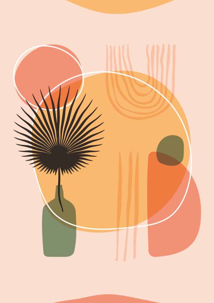Boho Abstract Print Wall Art Poster - Image 1