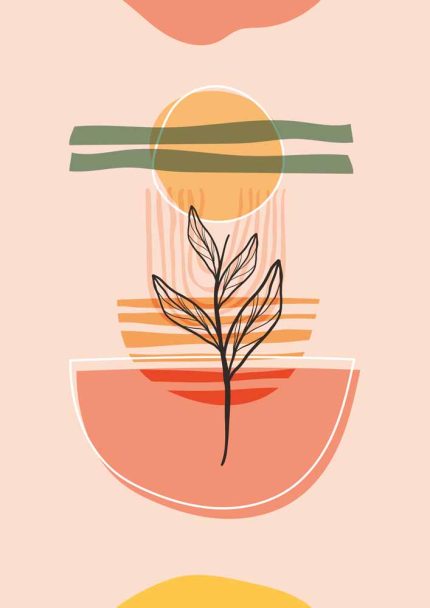 Boho Abstract Print Wall Art Poster
