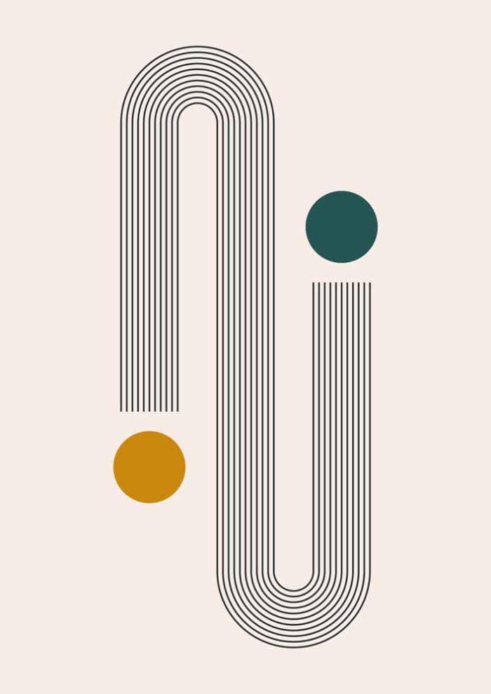 Boho Abstract Print Wall Art Poster - Image 1