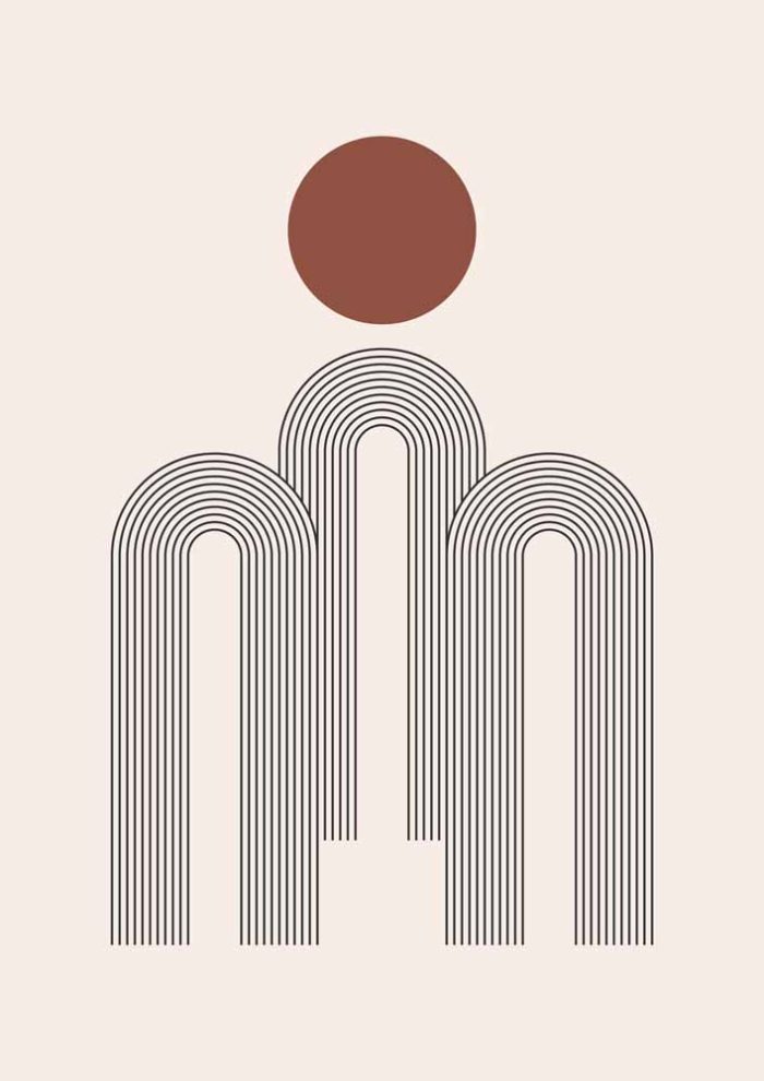 Boho Abstract Print Wall Art Poster - Image 1