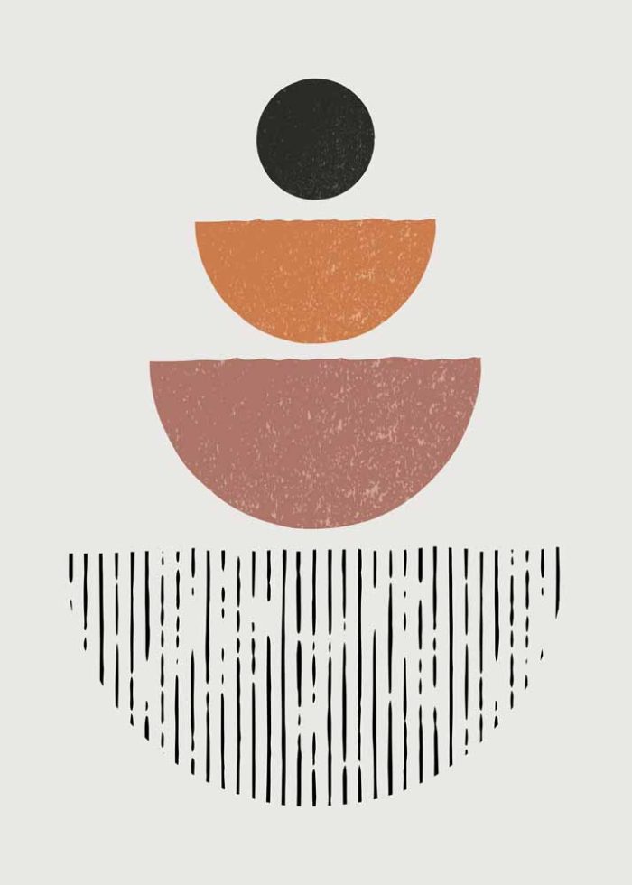 Boho Abstract Print Wall Art Poster - Image 1