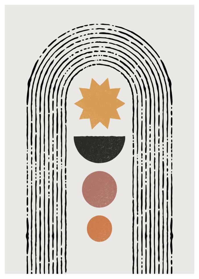 Boho Abstract Print Wall Art Poster - Image 1