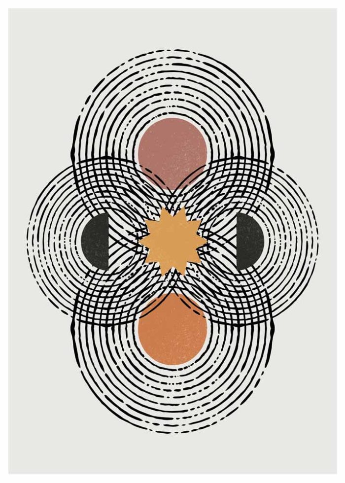 Boho Abstract Print Wall Art Poster - Image 1