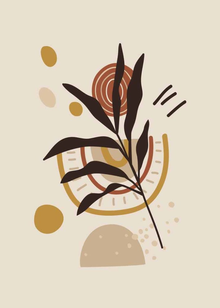 Boho Abstract Print Wall Art Poster - Image 1