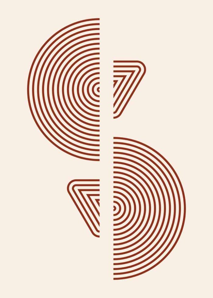 Boho Abstract Print Wall Art Poster - Image 1