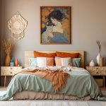 Dreamy Woman with Cat Amidst Golden Flowers Painting Aesthetic Poster Prints: Elevate Your Space with Trendy Designs