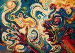 The Scream Within - Abstract Emotional Painting Expressionism Art AI Print Wall Art Poster
