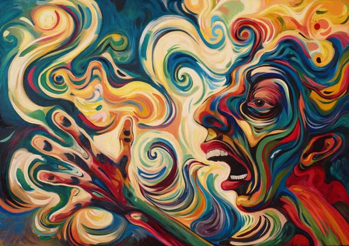 The Scream Within - Abstract Emotional Painting Expressionism Art AI Print Wall Art Poster - Image 1
