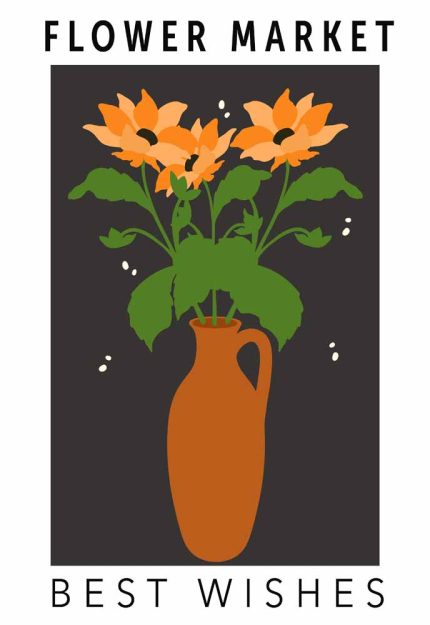 Flower Market Botanical Flower Print Wall Art Poster