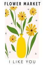 Flower Market Botanical Flower Print Wall Art Poster