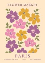 Floral Market Paris Botanical Flower Print Wall Art Poster
