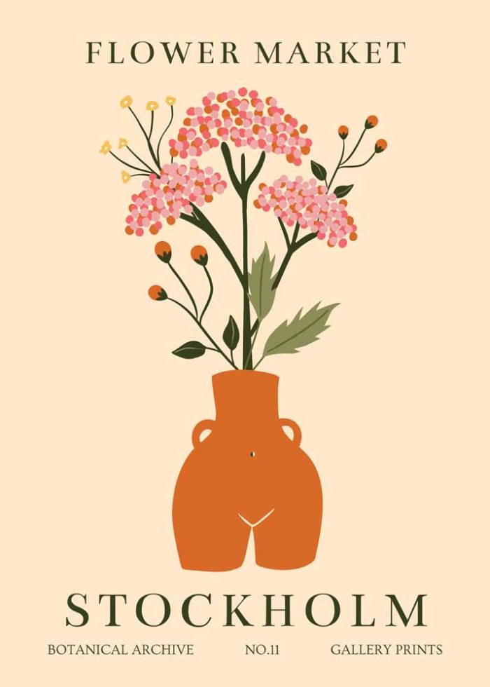 Floral Market Tulum Botanical Flower Print Wall Art Poster - Image 1