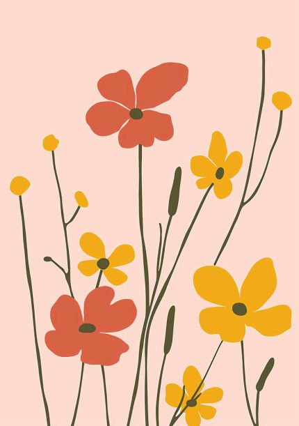 Floral Botanical Flower Print Wall Art Poster