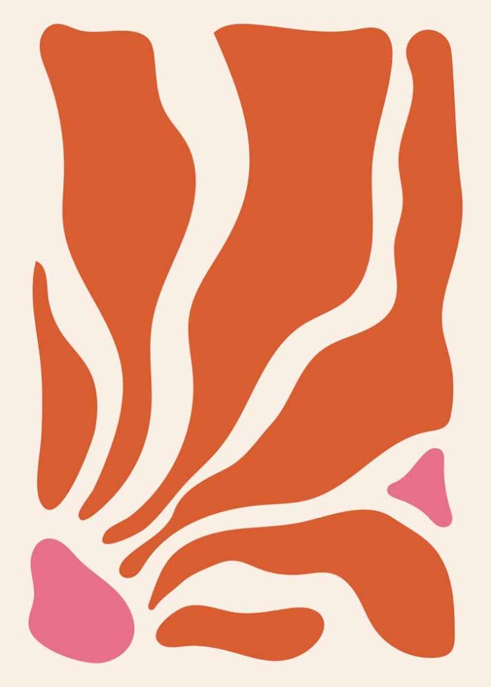 Abstract Organic Shapes - Modern Minimalist Art Print Floral Botanical Flower Print Wall Art Poster - Image 1
