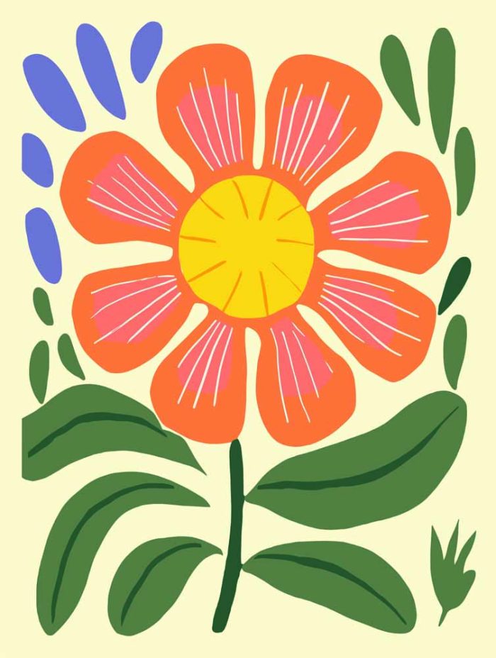 Floral Botanical Flower Print Wall Art Poster - Image 1