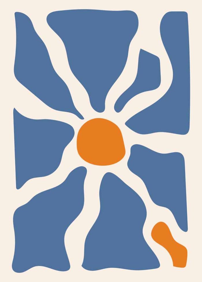 Abstract Organic Shapes - Modern Minimalist Art Print Floral Botanical Flower Print Wall Art Poster - Image 1