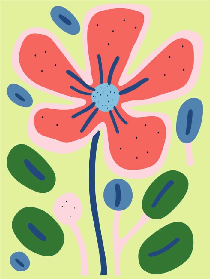 Floral Botanical Flower Print Wall Art Poster - Image 1