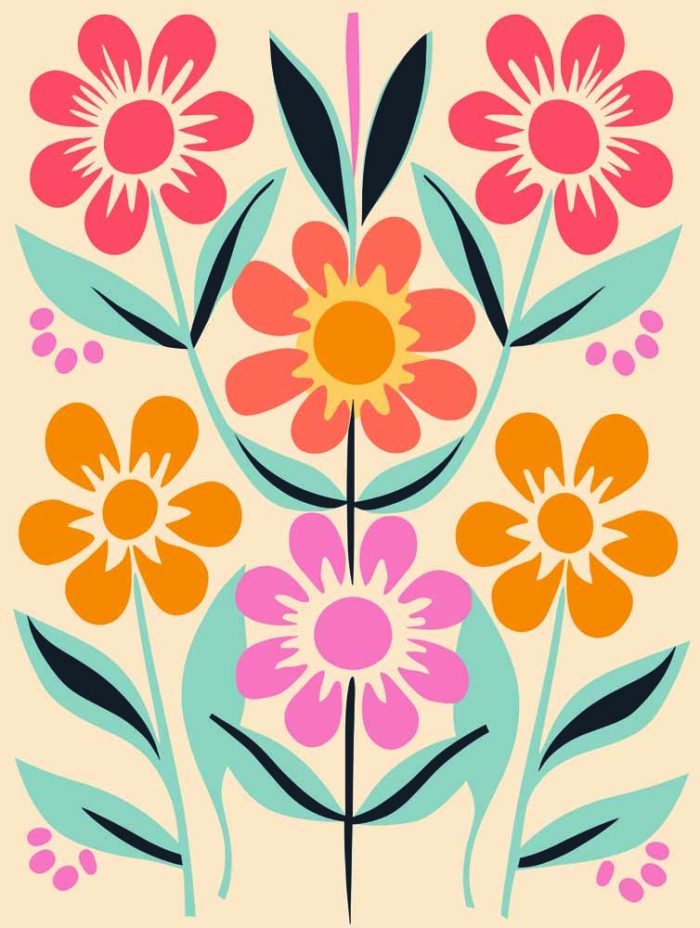 Floral Botanical Flower Print Wall Art Poster - Image 1