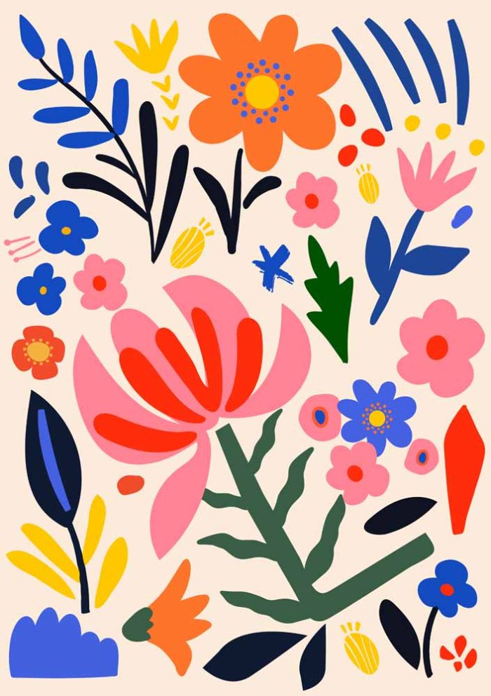 Floral Botanical Flower Print Wall Art Poster - Image 1