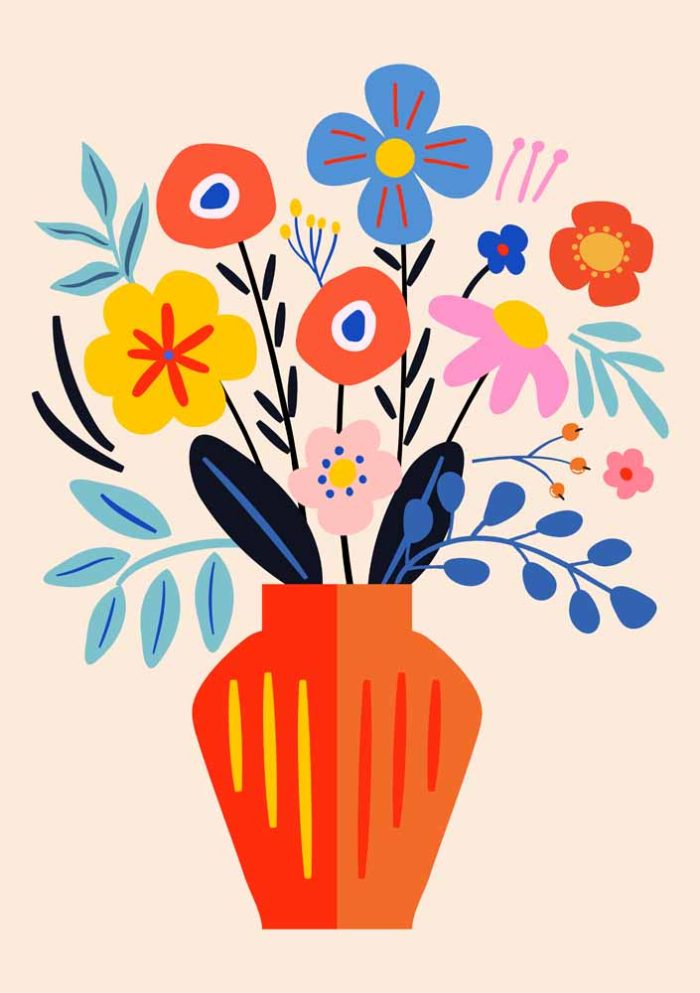 Floral Botanical Flower Print Wall Art Poster - Image 1