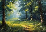 Forest Field AI Print Wall Art Poster