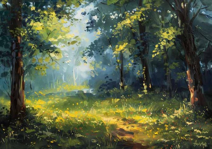 Forest Field AI Print Wall Art Poster - Image 1