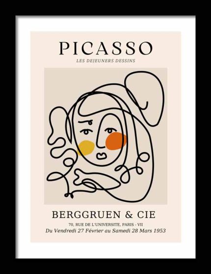 Picasso Print  Wooden Framed Poster Wall Art