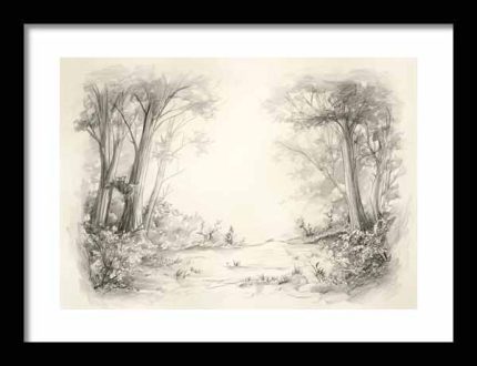 Framed Poster Forest Field AI Poster Wall Art Framed Poster