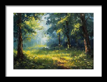 Framed Poster Forest Field AI Poster Wall Art Framed Poster