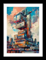 Framed Poster Futurism building Poster painting04203182024.jpg"