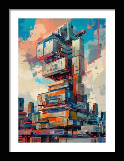 Framed Poster Futurism building Poster painting04203182024.jpg"