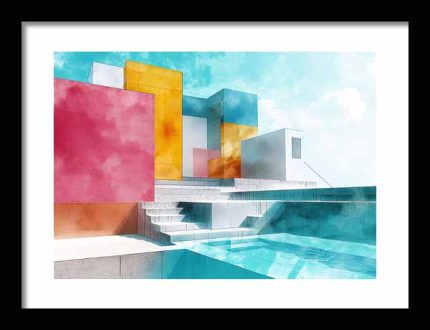 Framed Poster Futurism building Water color04603182024.jpg"