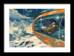 Framed Poster Futurism of travel Poster painting AI Poster Wall Art Framed Poster