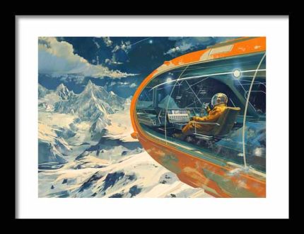 Framed Poster Futurism of travel Poster painting AI Poster Wall Art Framed Poster