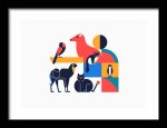 Framed Poster Geometric Minimal Art AI Poster Wall Art Framed Poster