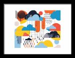 Framed Poster Geometric Minimal Art AI Poster Wall Art Framed Poster